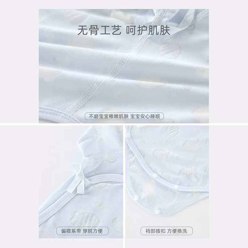 【三折专柜】品牌折扣店清仓婴儿连体衣双层护肚夏装宝宝衣服包屁 - 图2