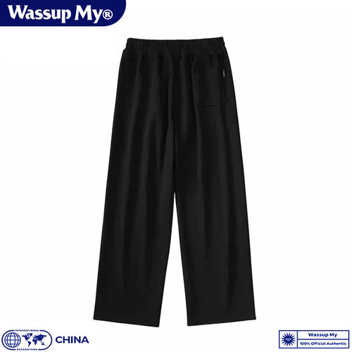 Wassup My国潮裤子男春秋季宽松直筒阔腿百搭休闲运动长裤卫裤 - 图2