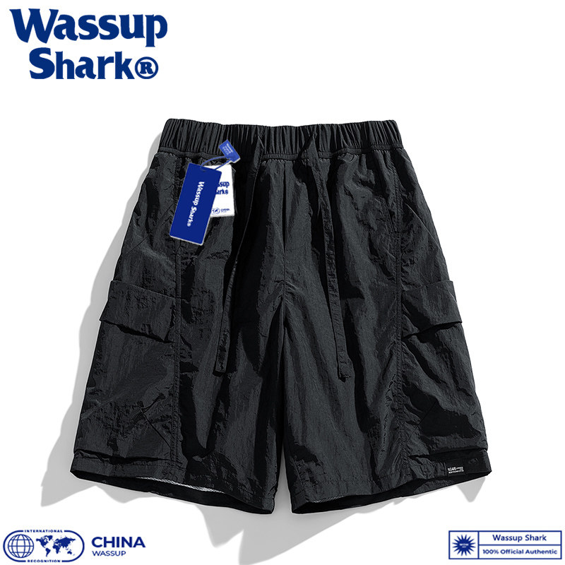 Wassup Shark山系冰丝速干短裤男夏季休闲宽松百搭沙滩运动五分裤,淘宝优惠券,粉丝福利购,淘宝优惠卷