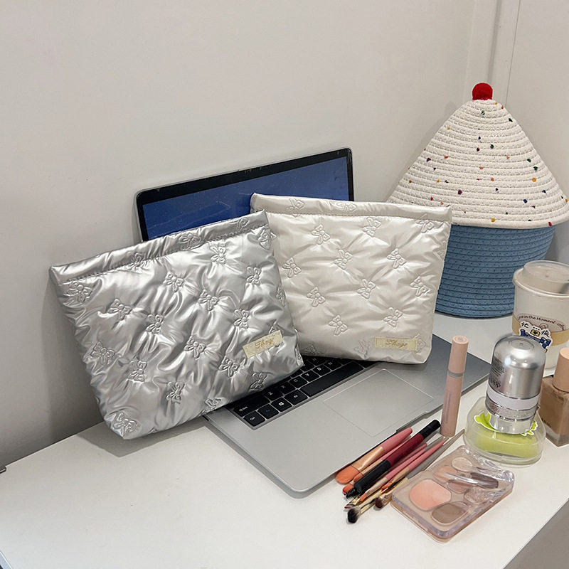 韩系绗缝pu蝴蝶手拿包大容量化妆包护肤品零钱包内胆多功能收纳袋,淘宝优惠券,粉丝福利购,淘宝优惠卷