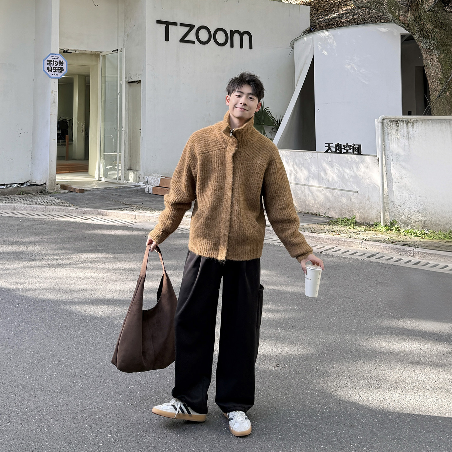 卡其色加厚高领开衫毛衣内搭外套男生冬季慵懒风羊毛针织衫男款冬,淘宝优惠券,粉丝福利购,淘宝优惠卷