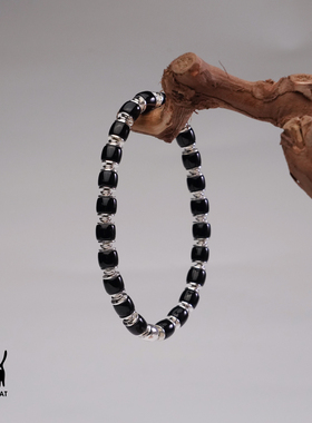 925纯银黑玛瑙精工手链