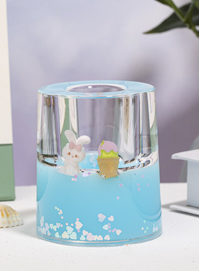 亚克力漂浮卡通兔子圆形油滴