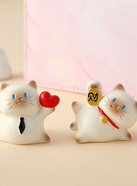 猫猫摆件卡通可爱桌面装饰