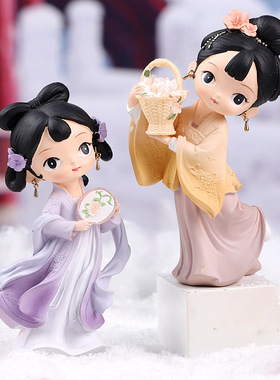 古风汉服娃娃摆件创意可爱卧室