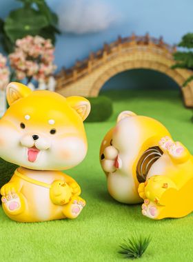 柴柴生威可爱柴犬树脂摆件卡通
