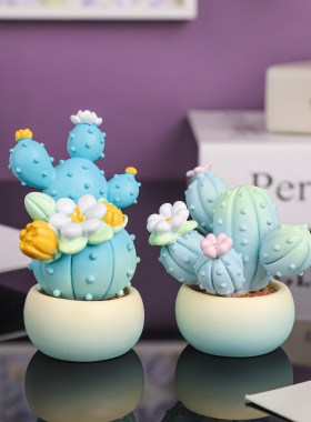 梦幻仙人掌仿真盆栽树脂工艺品