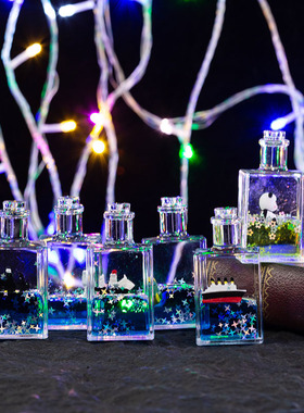 迷你方瓶帆船油滴办公桌面装饰