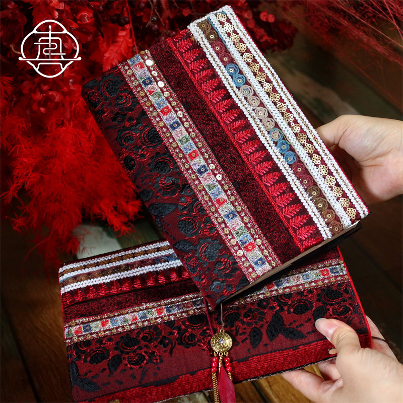 真我 藏花秘语 原创民族重工手账本手帐手工布书衣日记笔记本a5a6,淘宝优惠券,粉丝福利购,淘宝优惠卷