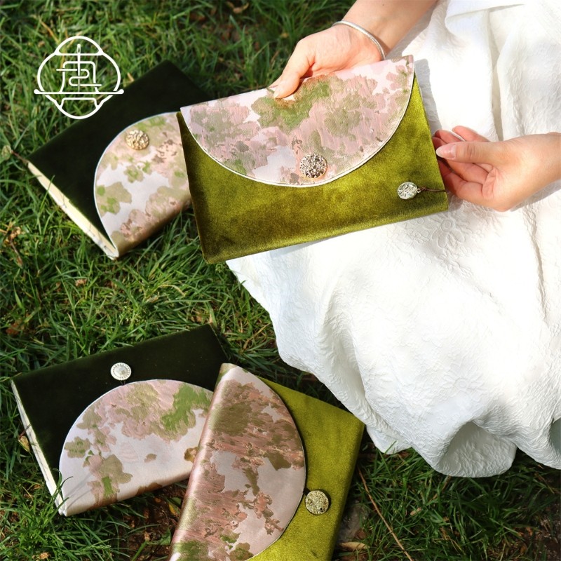 真我 浮光绿 原创丝绒手工布书衣A5A6手帐本手账记事本封套文创礼,淘宝优惠券,粉丝福利购,淘宝优惠卷