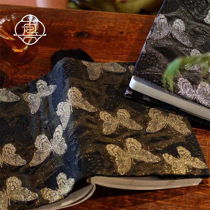 真我 迷梦蝴蝶 梦幻蝴蝶提花文艺手帐账本手工布书衣日记本笔记,淘宝优惠券,粉丝福利购,淘宝优惠卷