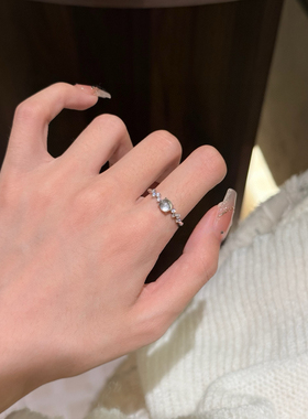 轮回七次的恶役千金同款周边戒指日韩蓝水戒指环女礼物925银