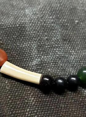 非金属皮质项链 八仙钟离权同款项链木珠棉绳钟离权项链可调节
