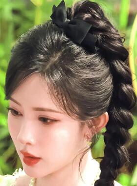 孟子义同款蝴蝶结发夹女气质公主头高马尾脑勺简约发卡鸭嘴夹