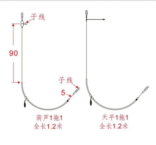 夜光中通天平钓组沉船海钓远投拉流线组串钩具配件船钓钓鱼 - 图2