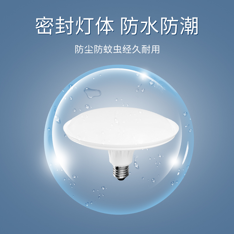 欧普LED灯泡E27螺口超亮客厅家用车间工厂大功率节能防水飞碟灯 - 图0