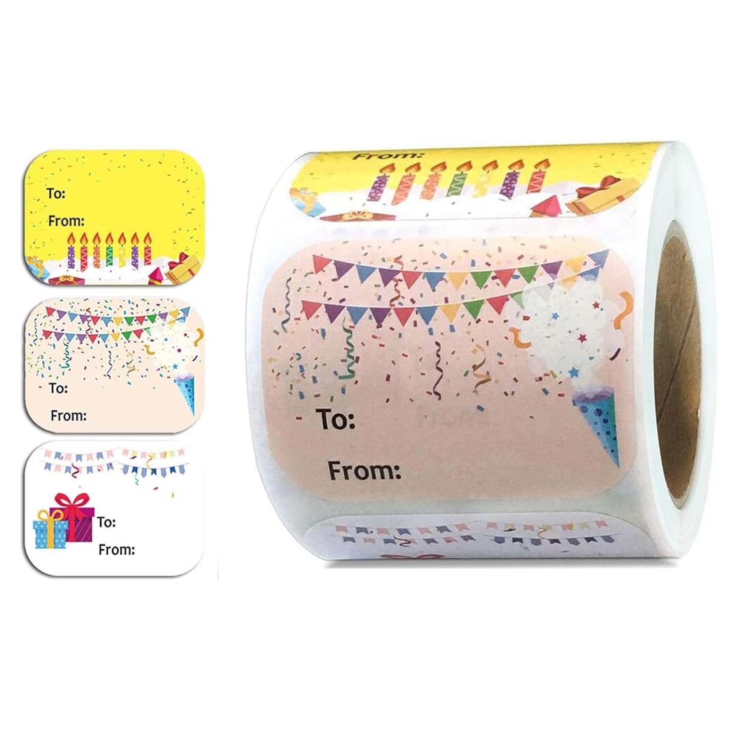 200贴/卷To From生日快乐贴纸空白标签节日蛋糕礼品烘焙装饰封口,淘宝优惠券,粉丝福利购,淘宝优惠卷