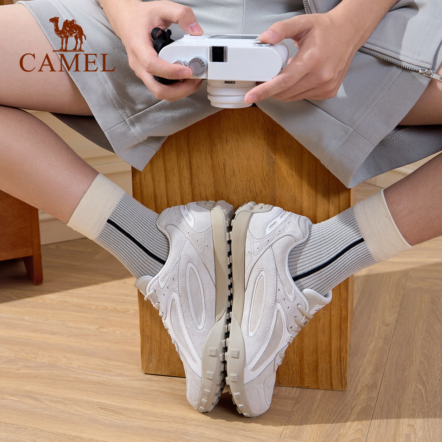 骆驼山川德训鞋男2026春季新款运动鞋低帮复古休闲防滑舒适板鞋,淘宝优惠券,粉丝福利购,淘宝优惠卷