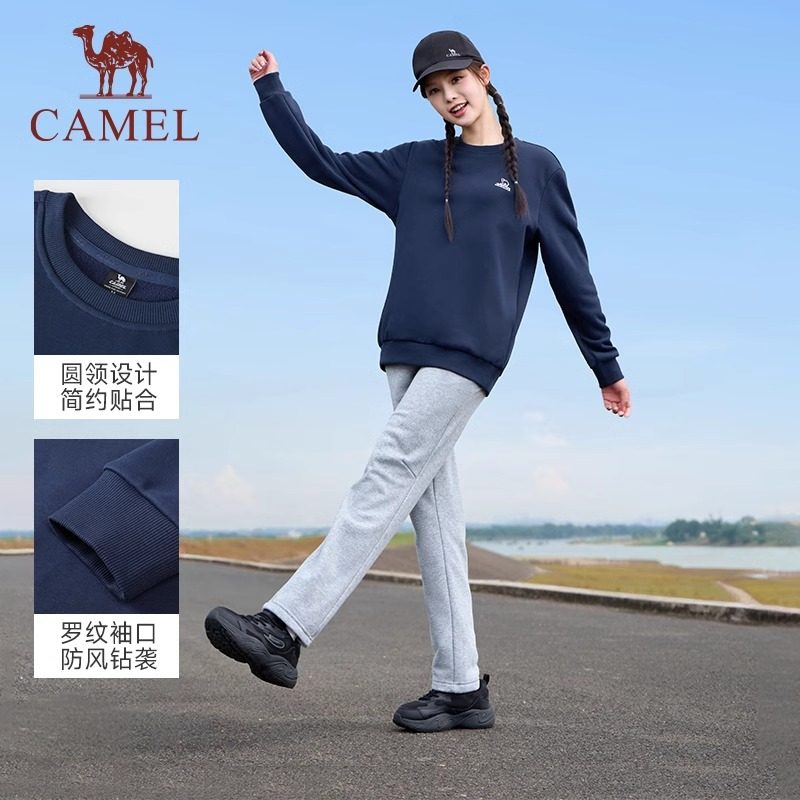 骆驼运动卫衣男女2025秋冬新款加绒圆领套头卫衣情侣宽松长袖上衣,淘宝优惠券,粉丝福利购,淘宝优惠卷