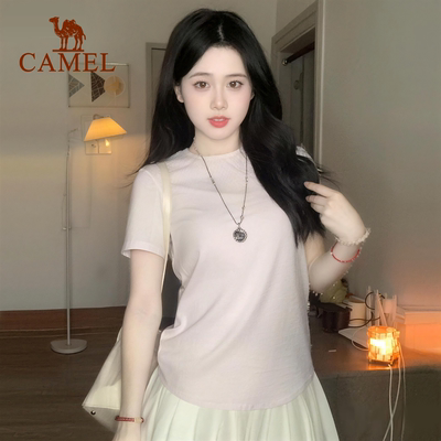 骆驼棉美式基础款女打底上衣