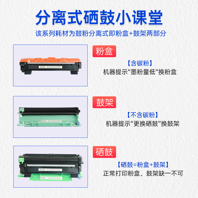 适用兄弟HL-11粉盒TN1000大容可加粉墨粉盒DR1070耐用硒鼓toner cartridge打印机碳粉盒BROTHER TN列印机墨盒 - 图0