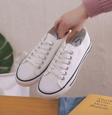 women Sneakers canvas shoes woman casual shoe big size 46 - 图0