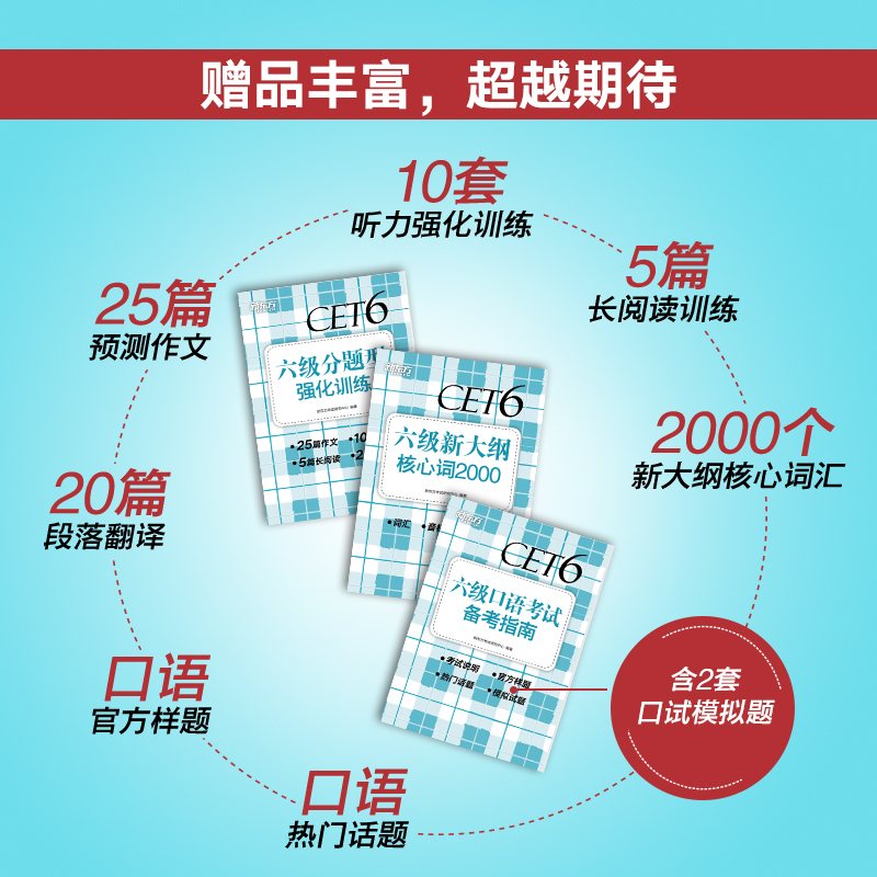 備考2023.6【含12月真題】新東方大學英語六級考試超詳解真題cet6試卷模擬題+詞匯亂序版便攜46級單詞匯書閱讀聽力翻譯專項_木垛旗艦店_書籍_雜志_報紙