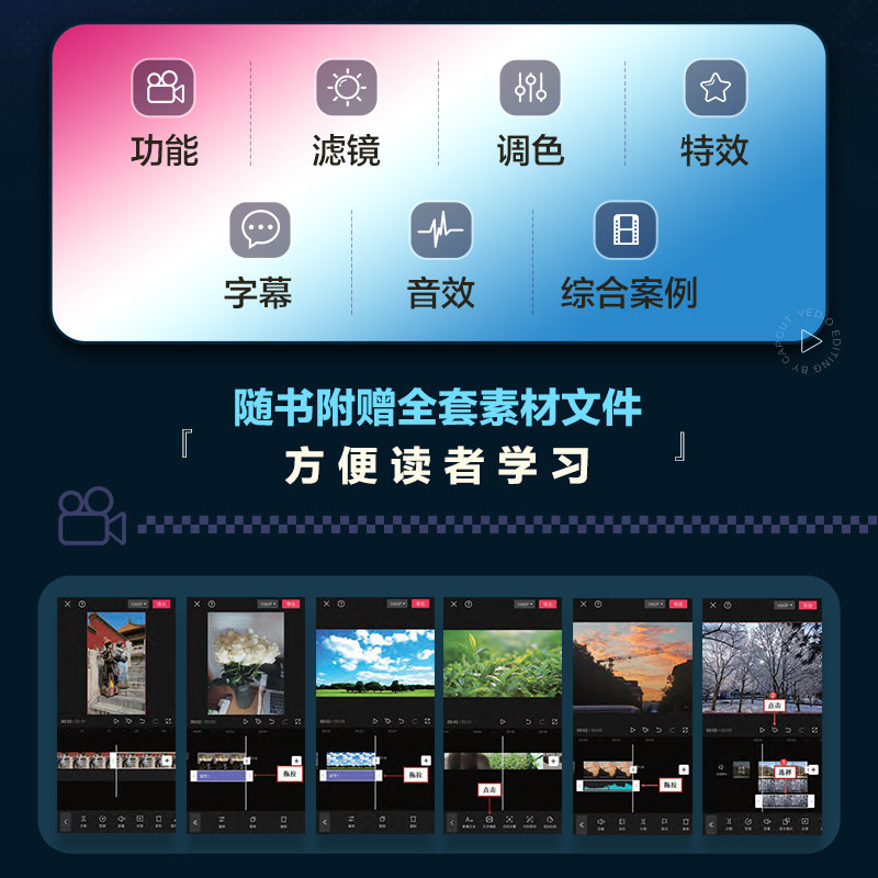 剪映视频剪辑从入门到精通手机版 手机短视频制作剪映视频剪辑抖音快手软件图像处理教材从零开始