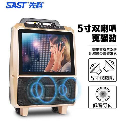 先科广场舞音响户外带显示屏家用蓝牙无线话筒K歌移动拉杆音箱 - 图2