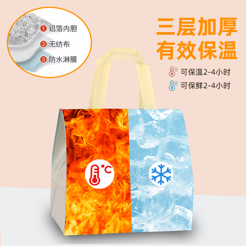 加厚保温袋外卖专用一次性铝箔保冷打包奶茶雪糕手提袋可定制logo,淘宝优惠券,粉丝福利购,淘宝优惠卷