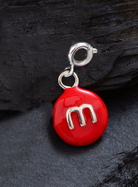 925纯银气球狗红色珐琅M豆吊坠项链女2026新款高级感轻奢小众45cm