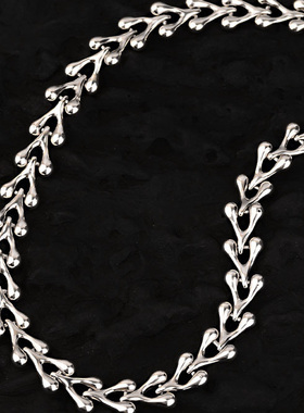 925纯银重工龙骨造型锁骨项链女