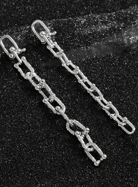 925纯银唐草纹马蹄扣延长链吊坠