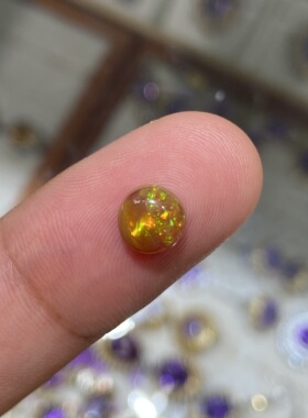 天然欧泊蛋面裸石蛋白石火欧泊镶嵌戒指吊坠