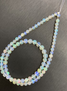 天然欧泊圆珠塔链彩欧泊项链蛋白石手链满火彩火欧泊吊坠