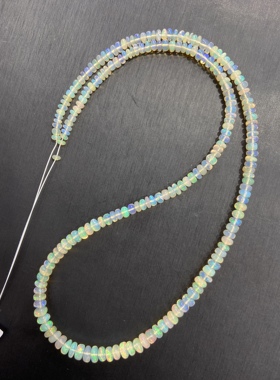 天然欧泊算盘珠随形塔链彩欧泊项链彩欧泊锁骨项链