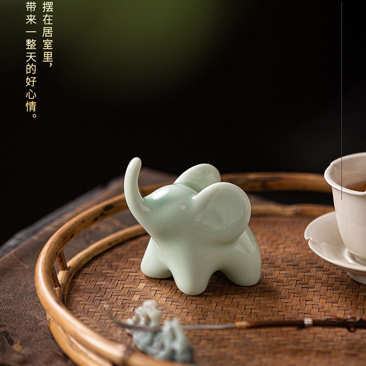 可爱小象茶宠摆件陶瓷茶具配件茶桌装饰品吉象笔架茶盘礼品小礼物,淘宝优惠券,粉丝福利购,淘宝优惠卷