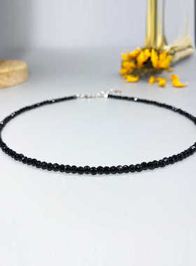 轻奢黑色高级周雨彤气质锁骨链