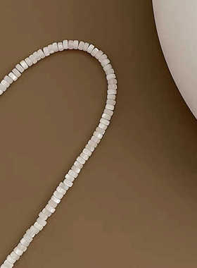 花儿与少年秦岚同款白色天然贝壳串珠项链女锁骨链轻奢气质度假风