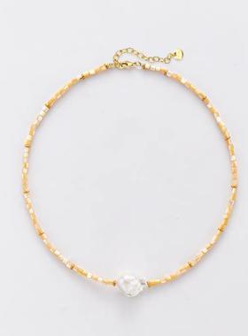 通用珍珠淡水宝石纯银项链