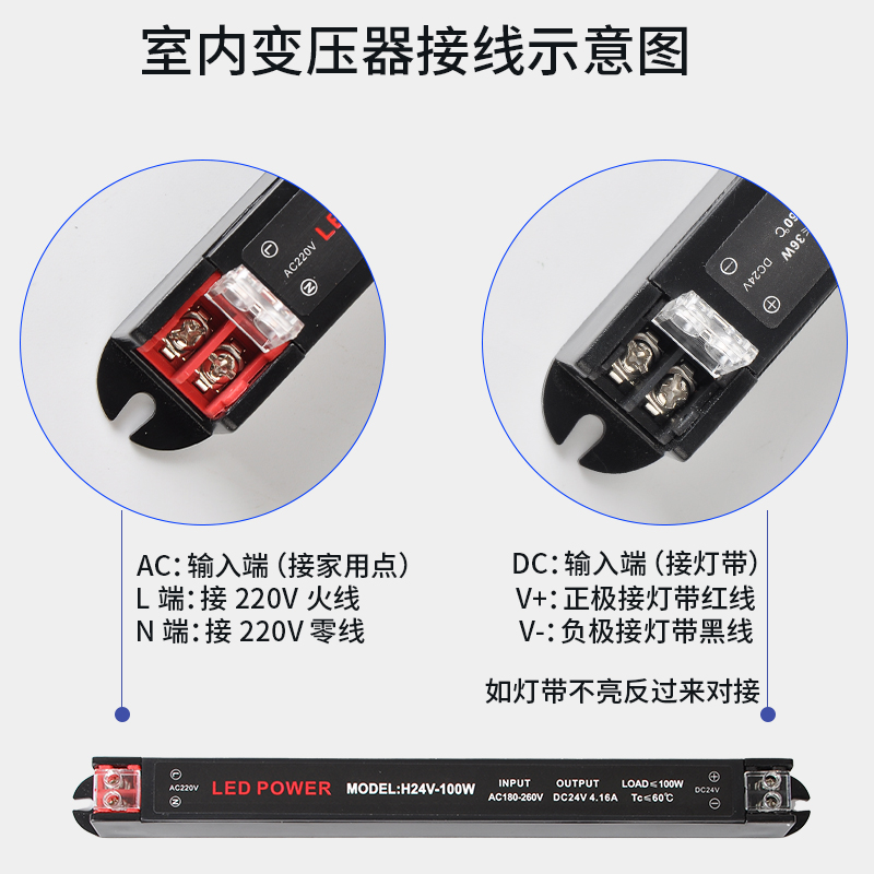 超薄超窄开关电源220V转12V24V变压器线性灯带灯条恒压火牛细长条 - 图1