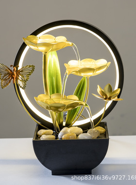 流水摆件新品源头工厂桌面喷泉风水池鱼缸摆设铁艺家居装饰品包邮