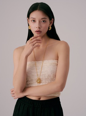 盐岛烟火耳圈大号秋冬新款金色夸张耳饰女款原创小众独特复古耳环