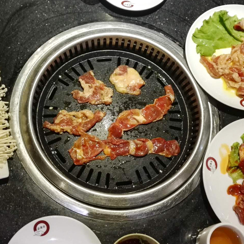 缘隆韩式烤盘商用不粘烧烤盘烤肉篦子烤肉盘烤肉店特色煎肉盘330_虎窝淘