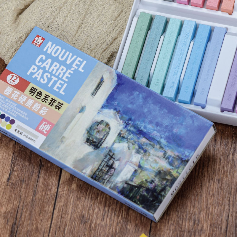 樱花硬质色粉笔套装 学生美术生手绘素描绘画笔48色DIY彩绘粉彩棒 - 图1