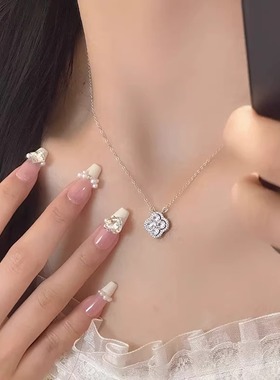 四叶草项链纯银女气质轻奢锁骨链