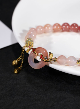 【锦鲤平安扣手链】纯银国风莲蓬