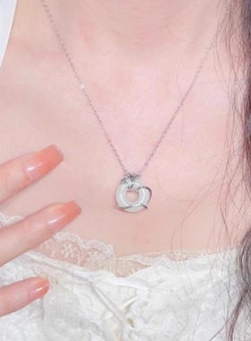 S999纯银和田玉平安扣项链