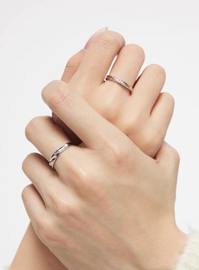 纯银爱意交织情侣对戒2025新款