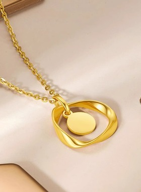 莫比乌斯无止项链99纯银镂空吊坠